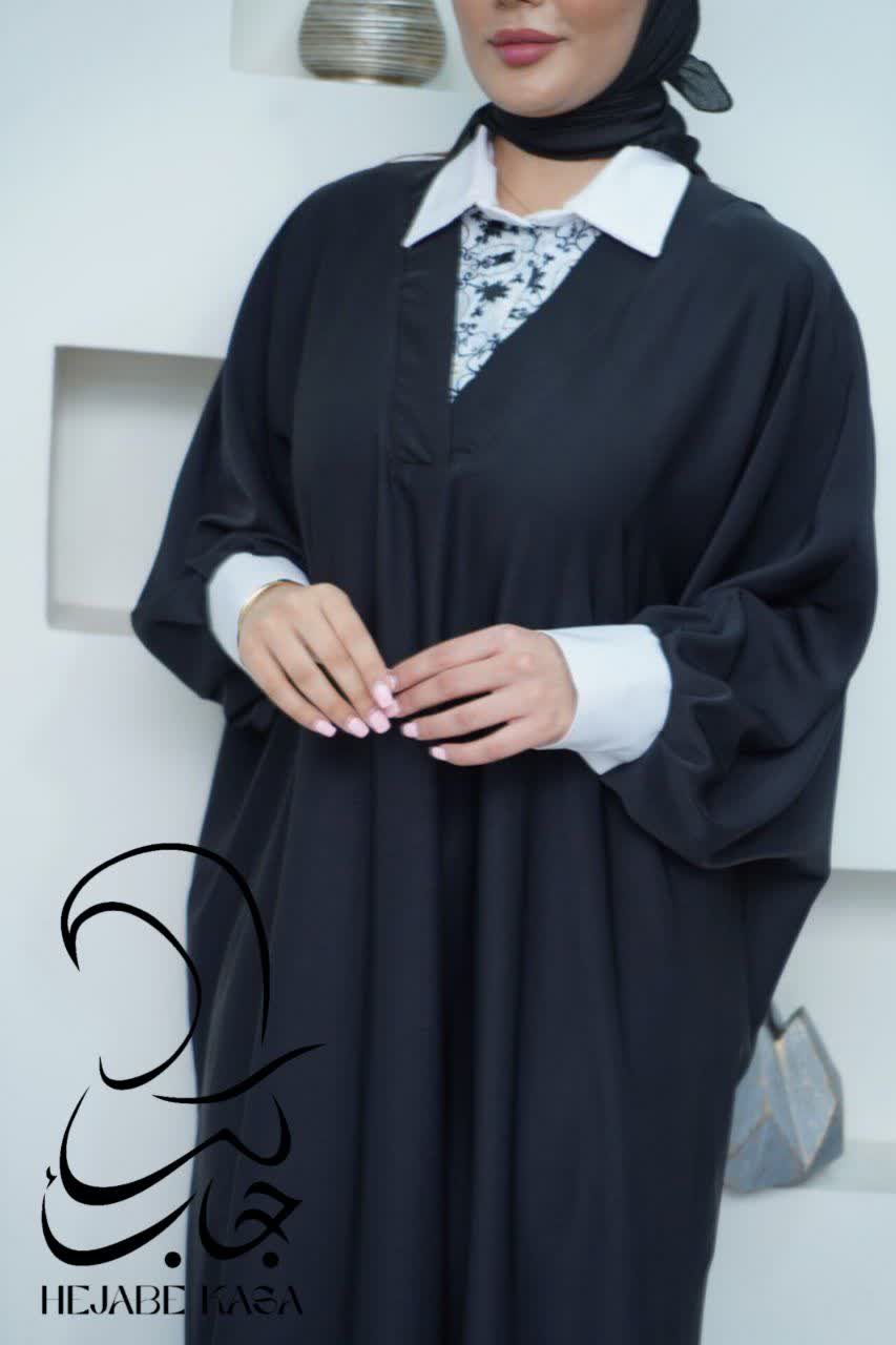 مانتو عبایی مدل یقه دار (1)