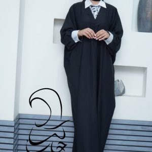 مانتو عبایی مدل یقه دار (3)